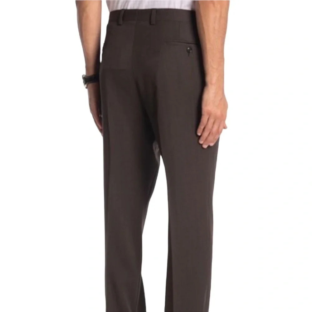 Ted Baker London Endurance Jerome Men’s Flat Front Wool Dress Pants Brown 30R‎